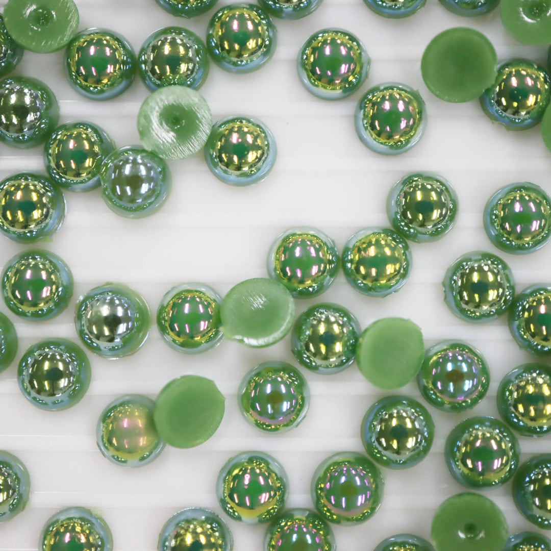 Dark green AB ABS half pearl - Worthofbest