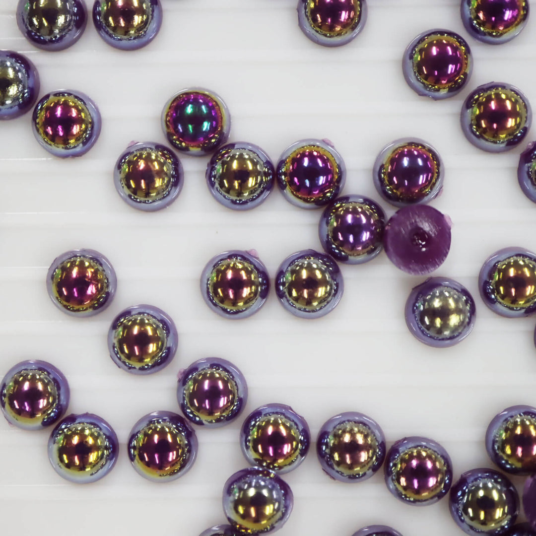 Dark purple AB ABS half pearl - Worthofbest