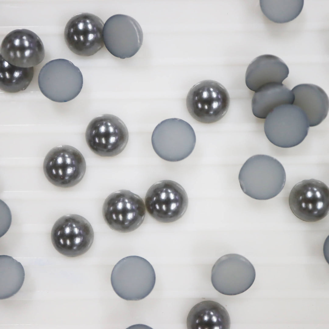 Dark silver gray ABS half pearl - Worthofbest