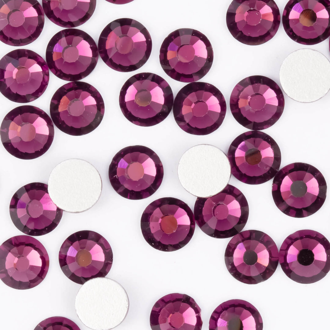 Flatback Amethyst Glass Rhinestones - Worthofbest