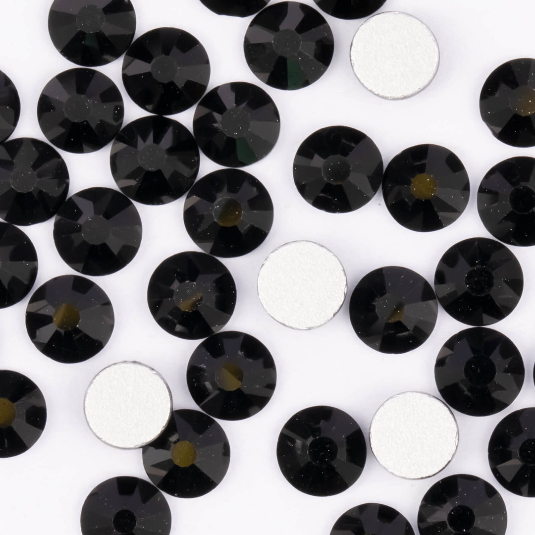 Flatback Black Glass Rhinestones - Worthofbest