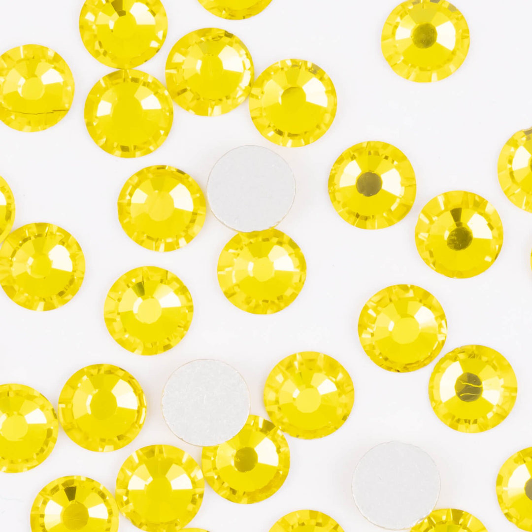 Flatback Citrine Glass Rhinestones - Worthofbest