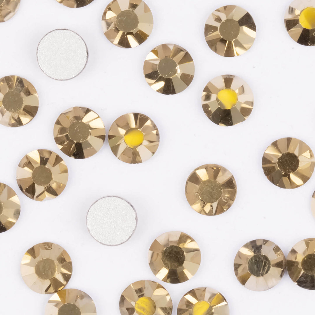Flatback Gold Glass Rhinestones - Worthofbest