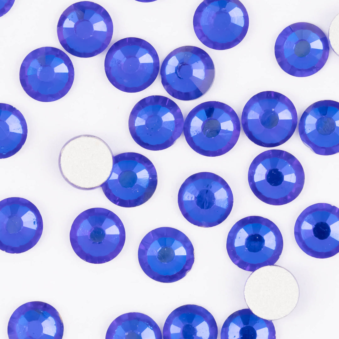 Flatback Sapphire Glass Rhinestones - Worthofbest