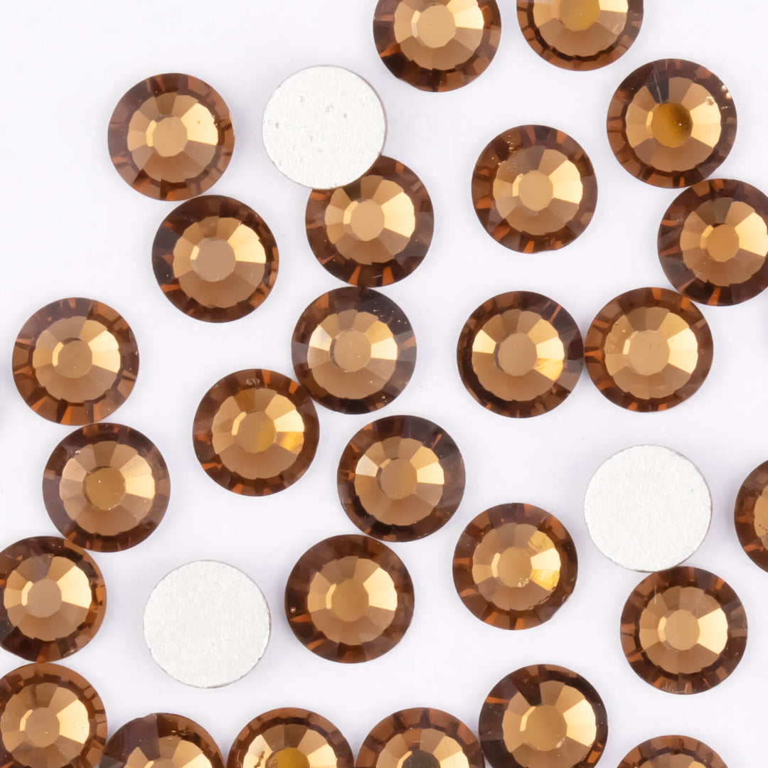 Flatback Smoked Topaz Glass Rhinestone - Worthofbest
