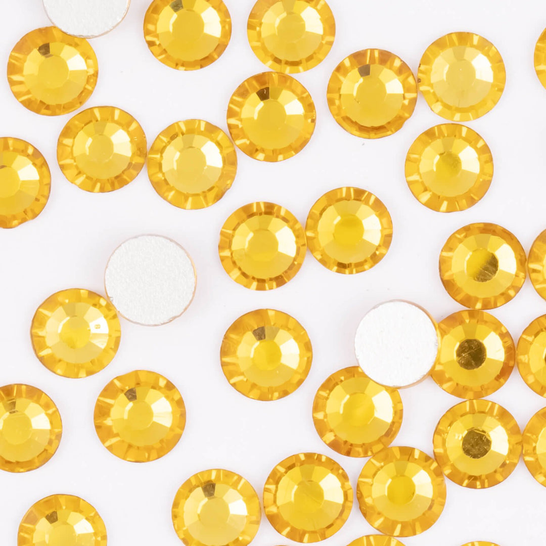 Flatback Topaz Glass Rhinestones - Worthofbest