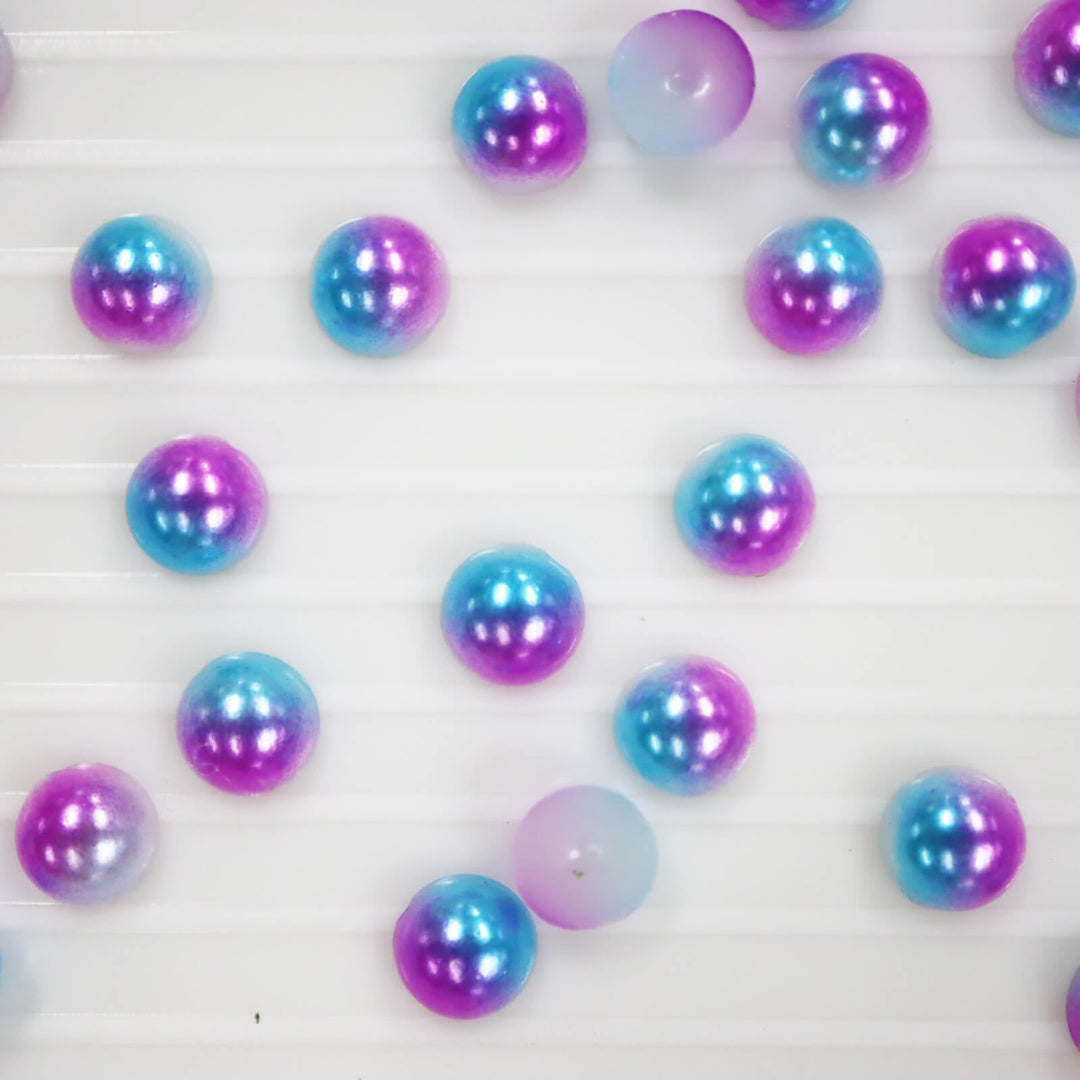 Iridescent Blue-purple ABS half pearl - Worthofbest