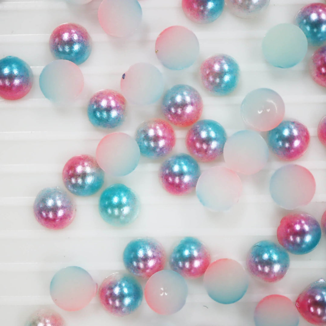 Iridescent Fuchsia-blue ABS half pearl - Worthofbest