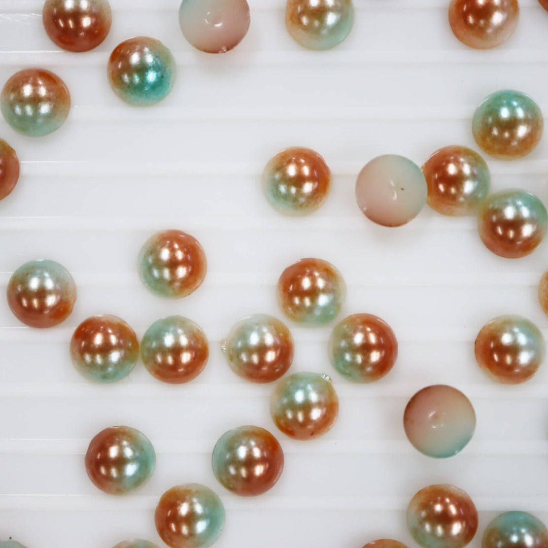 Iridescent Light blue-turquoise ABS half pearl - Worthofbest