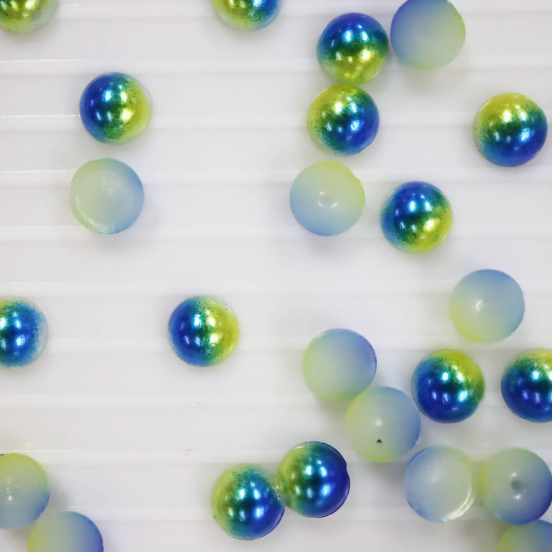 Iridescent Yellow-blue ABS half pearl - Worthofbest