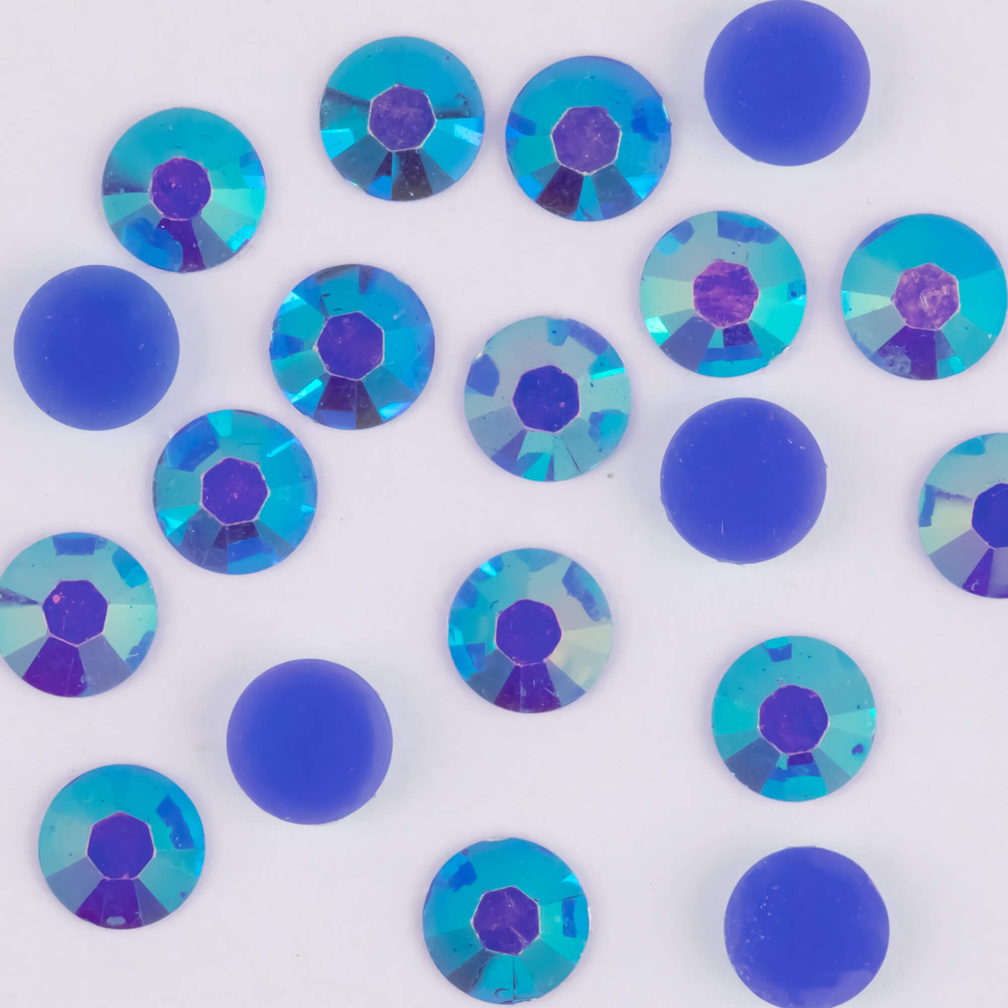 Lt. Sapphire Jelly AB Resin Round Flat Back Rhinestones