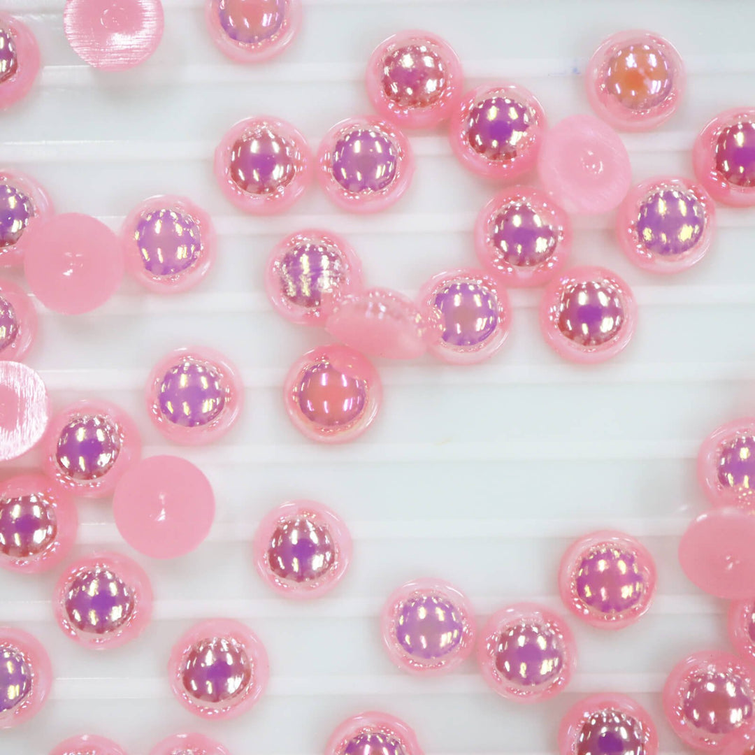 Middle pink AB ABS half pearl - Worthofbest
