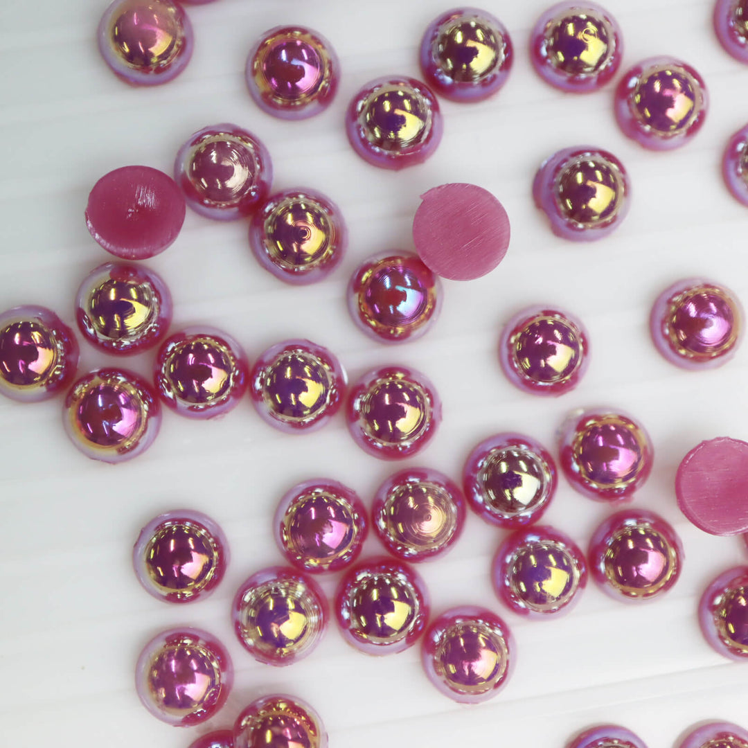 Middle purple AB ABS half pearl - Worthofbest