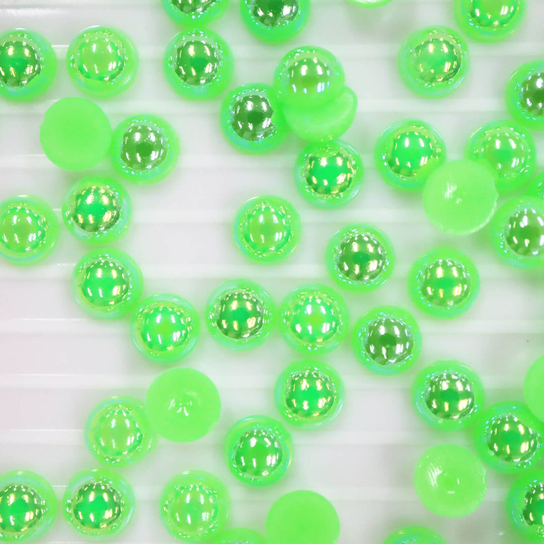 Neon green AB ABS half pearl - Worthofbest