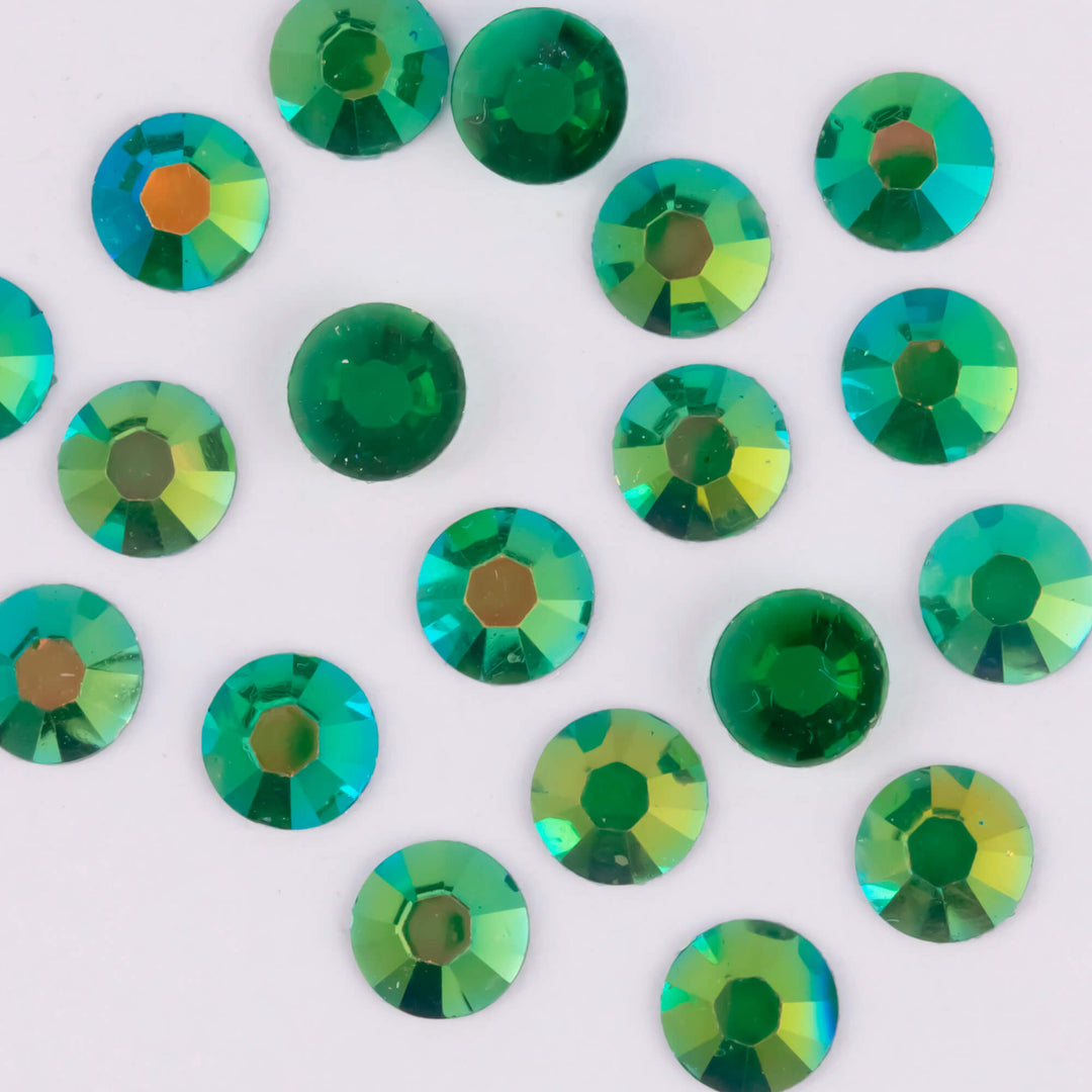 Transparent Emerald AB Resin Rhinestones - Worthofbest
