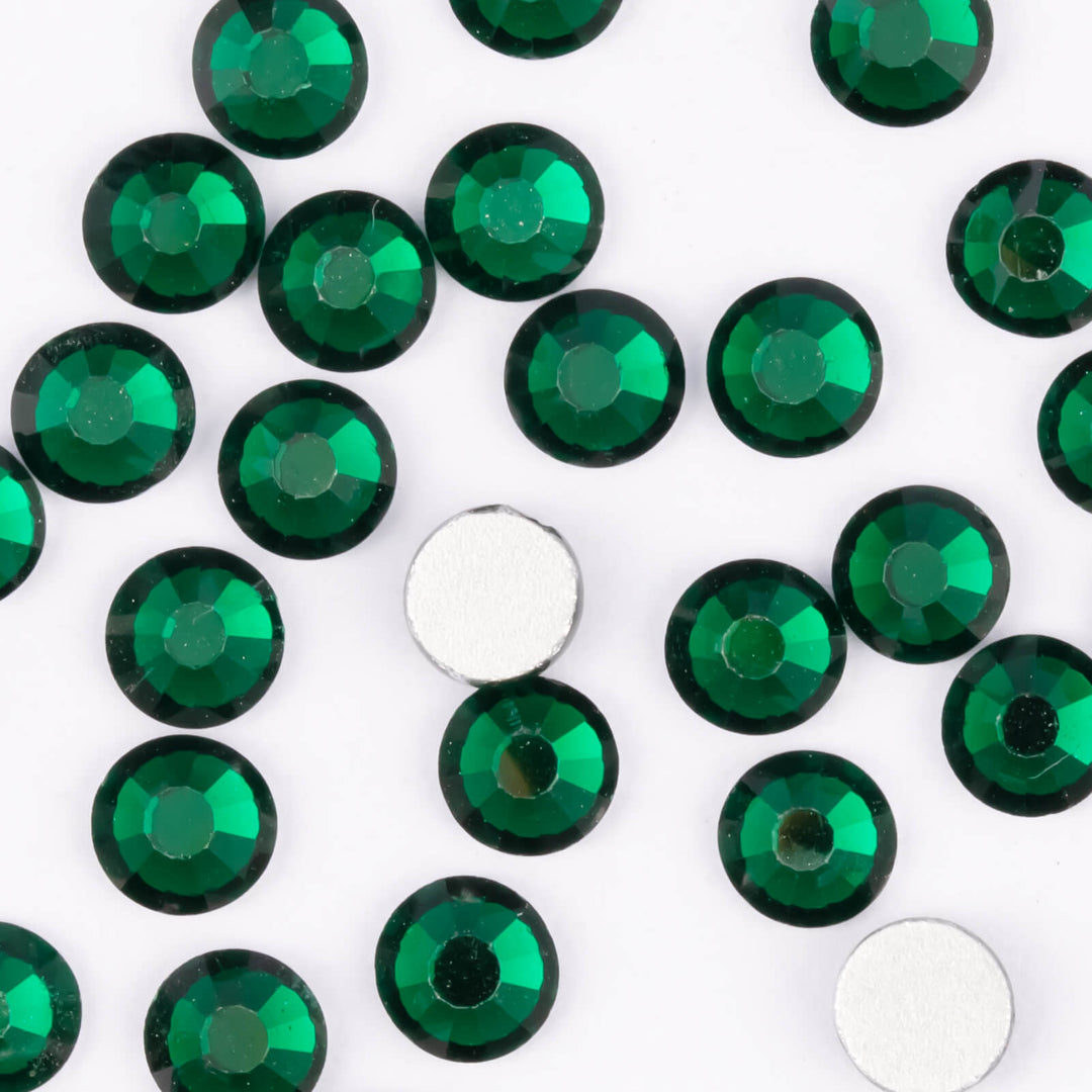 Flatback Emerald Glass Rhinestones - Worthofbest
