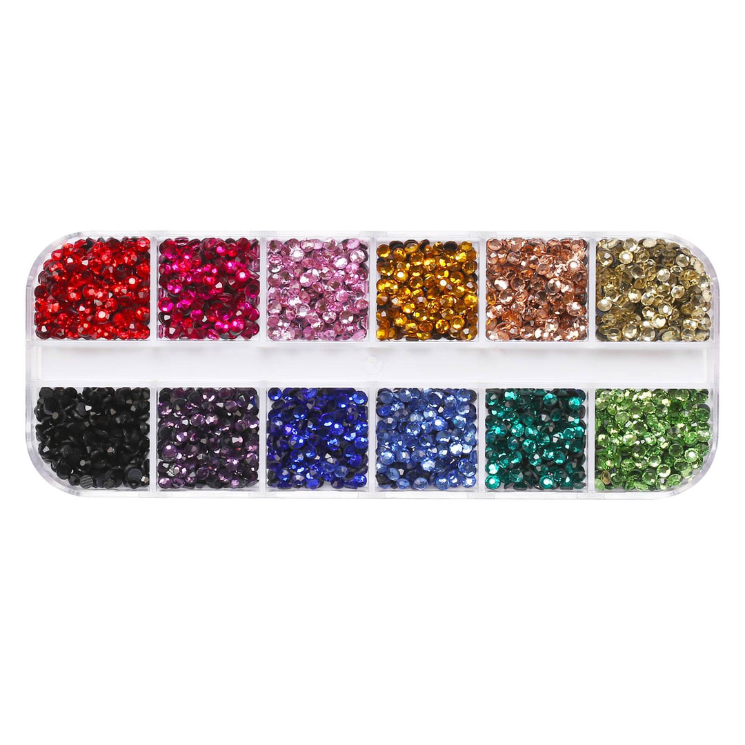Worthofbest Flatback Rhinestones with Craft Glue for Crafts, Flat Back Gems Crystals - Mixed Colors, Adult Unisex, Size: Small, Grey Type