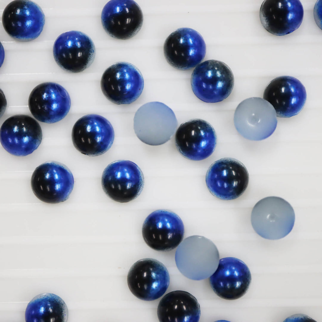 Iridescent Black-blue ABS half pearl - Worthofbest